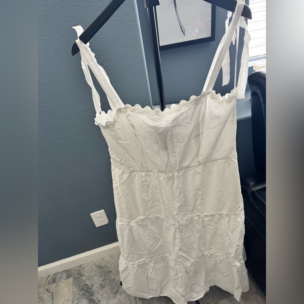 Francesca's Collections White Ruffle Dress